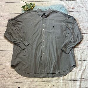 Ralph Lauren Classic Fit Poplin Black White Check Button Down Shirt sz 4XLT